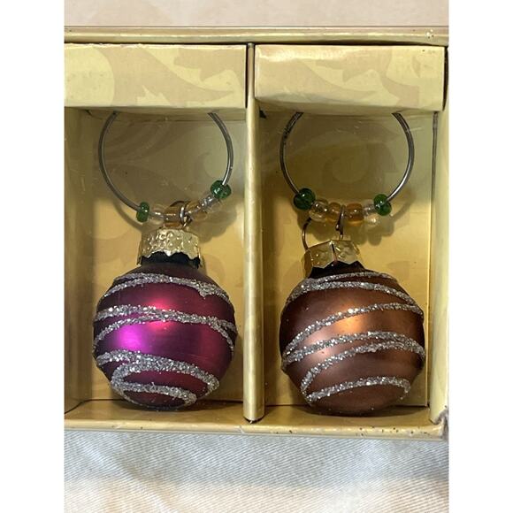 Cypress Home Wine Glass Charms Set Of 6 Holiday Ornament Design Open Box New - Picture 6 of 8